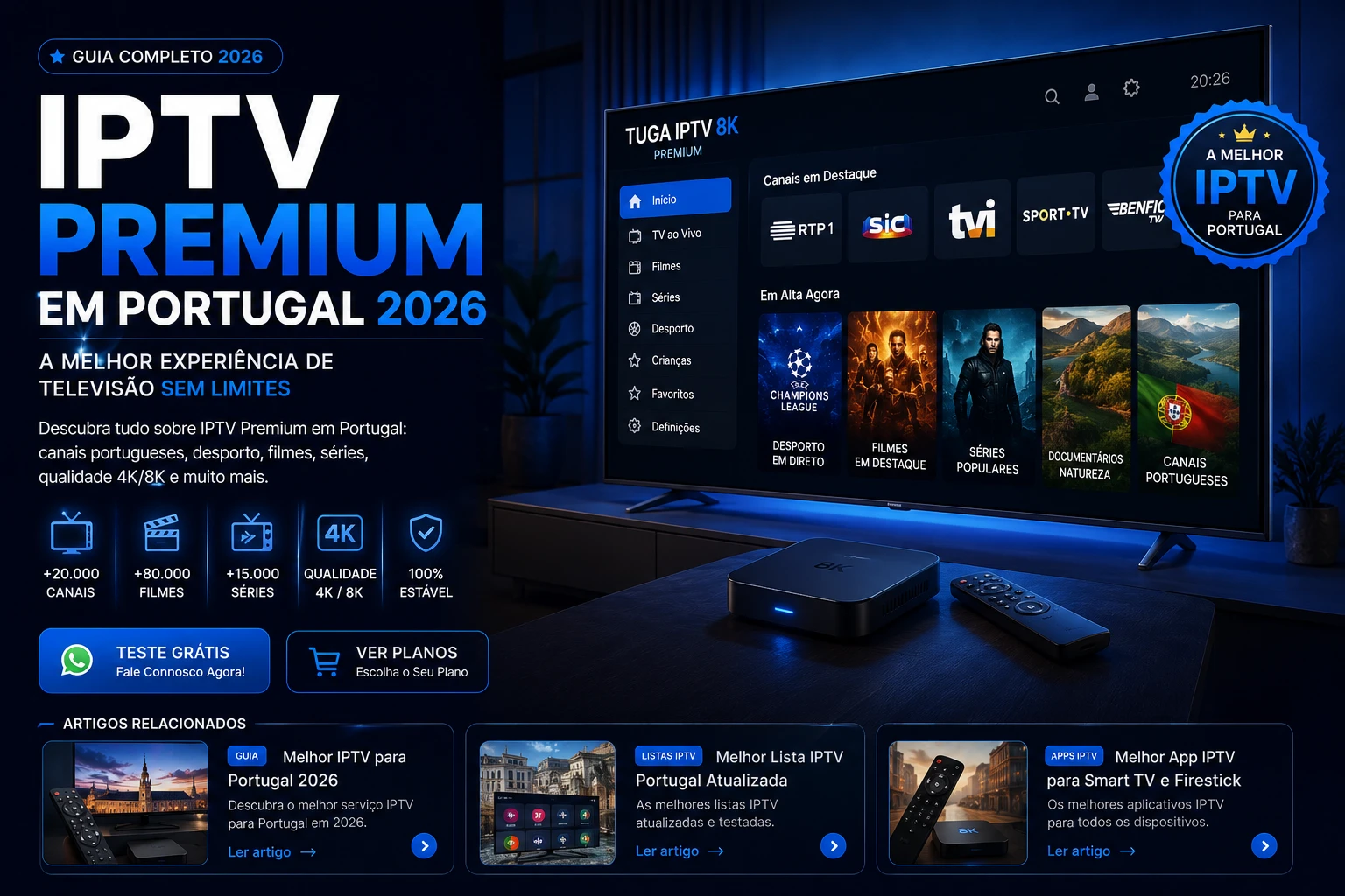 IPTV Premium em Portugal 2026